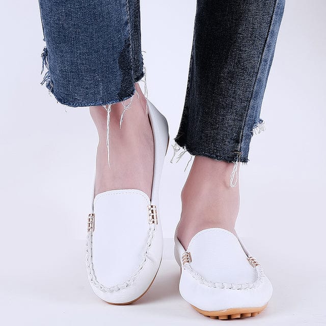 Buddhatrends White / 41 Amber Denim Loafer Shoes