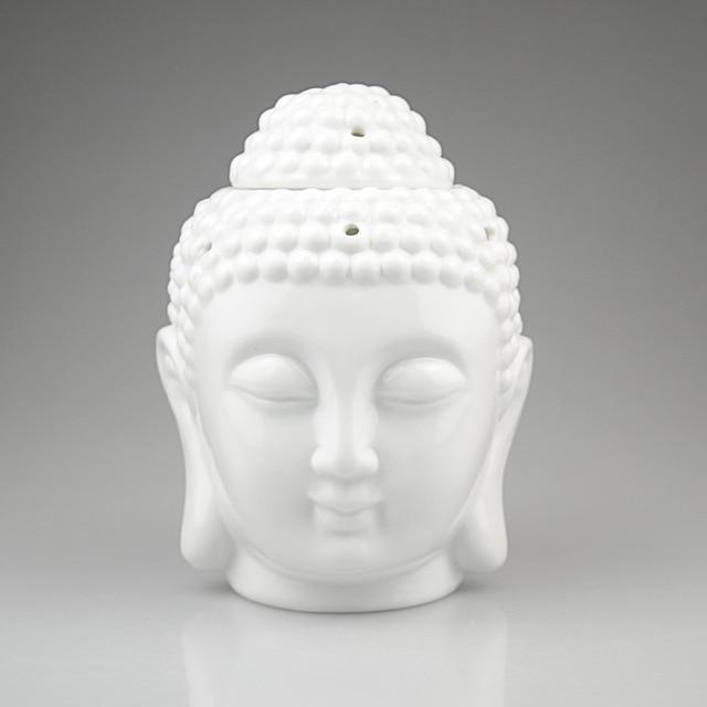 Buddhatrends White Ceramic Buddha Head Aromatherapy Diffuser