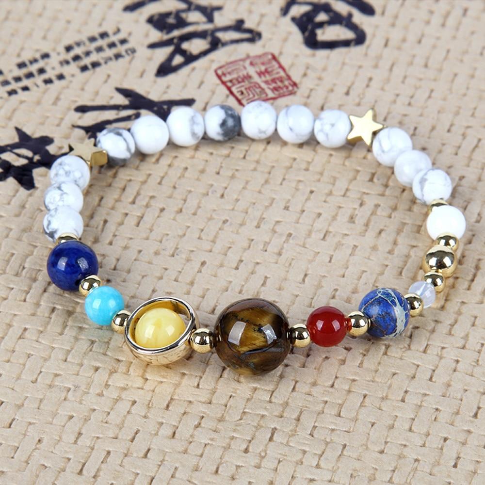 Buddhatrends White Marble Universe Planets Bracelet