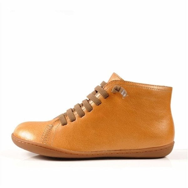 Buddhatrends Yellow / 11 Lace Up Genuine leather Ankle Boots
