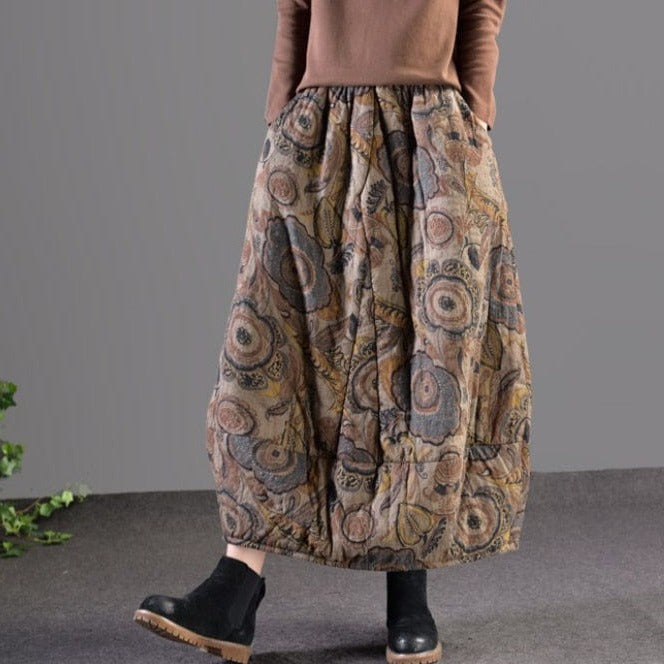 Buddhatrends Yellow / One Size Retro Thicker Elastic Waist Skirt
