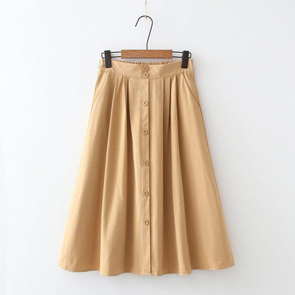 Buddhatrends yellow skirt / One Size Bella High Waist Cotton Skirt