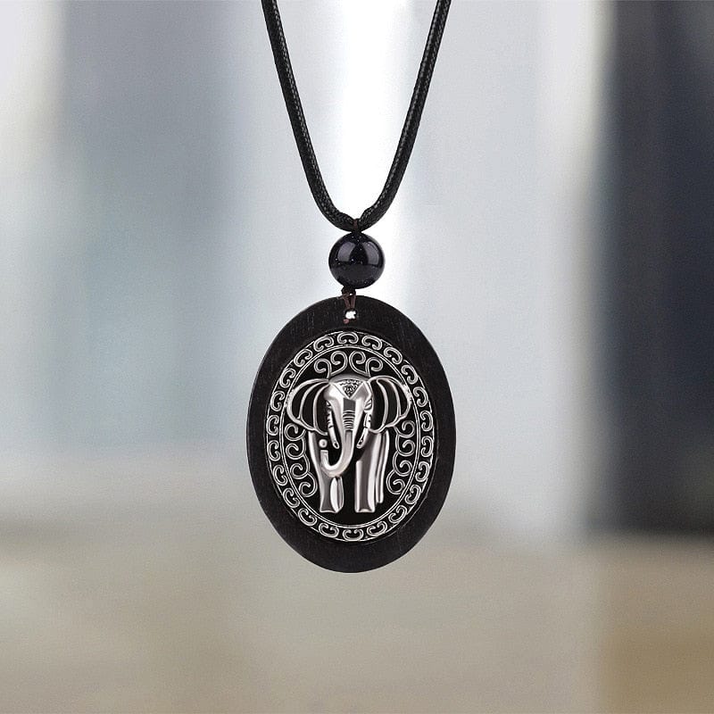 Buddha Trends Elephant Wooden Pendant Necklace